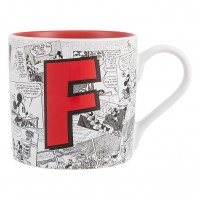 Mickey Mouse Comic-Style Print Mug with Letter F